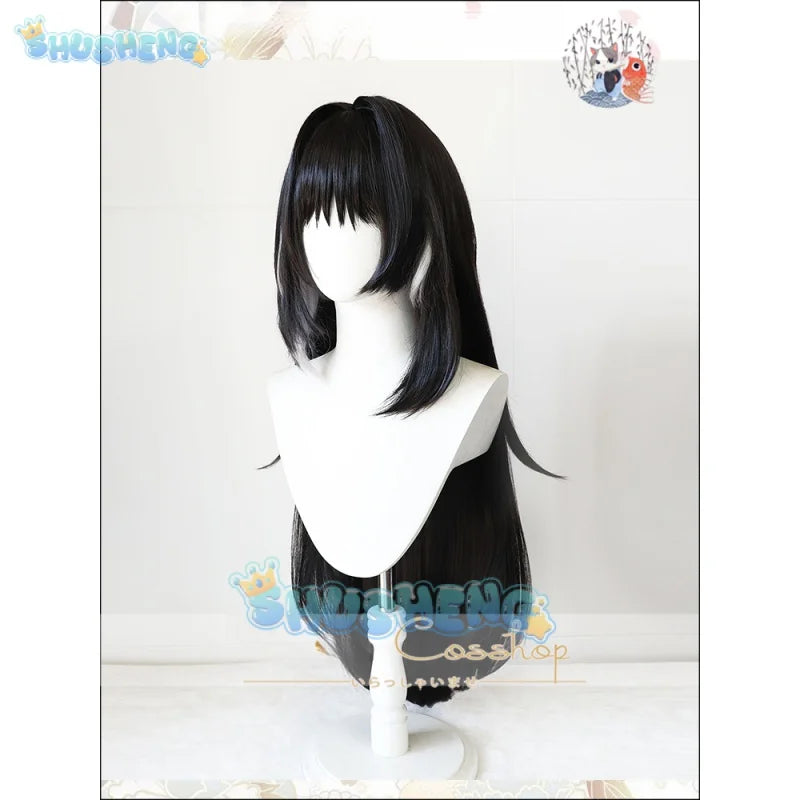 Wuthering Waves Yangyang Cosplay Wig Black White Long Hair Midnight Rangers Outrider Natural Resonator Halloween for Women Props