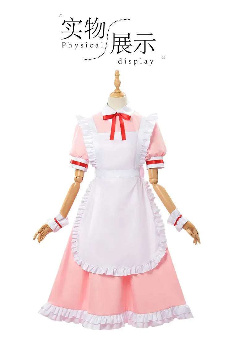 Anime Kaname Madoka Puella Magi Madoka Magica Cosplay Costume Halloween party pink maid dress Lolita girl sweet uniform set