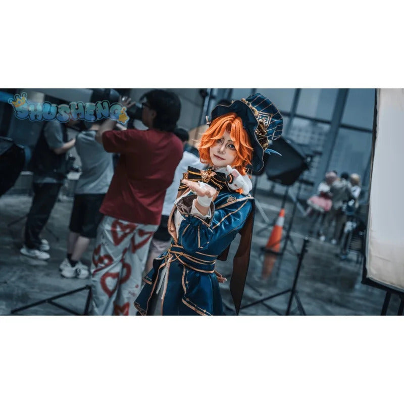 Mike Morton Acrobat Cosplay Game Identity Ⅴ Costume Top Hat Bow Tie Gloves Ring Halloween Christmas Handsome Fashion Uniform Set