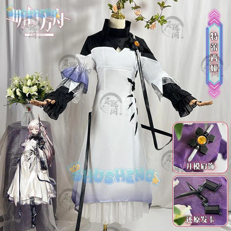Arknights Theresa Cosplay Costume Uniform Halloween Carnival Party Christmas Play Role Clothes Clothing for Women Shusheng