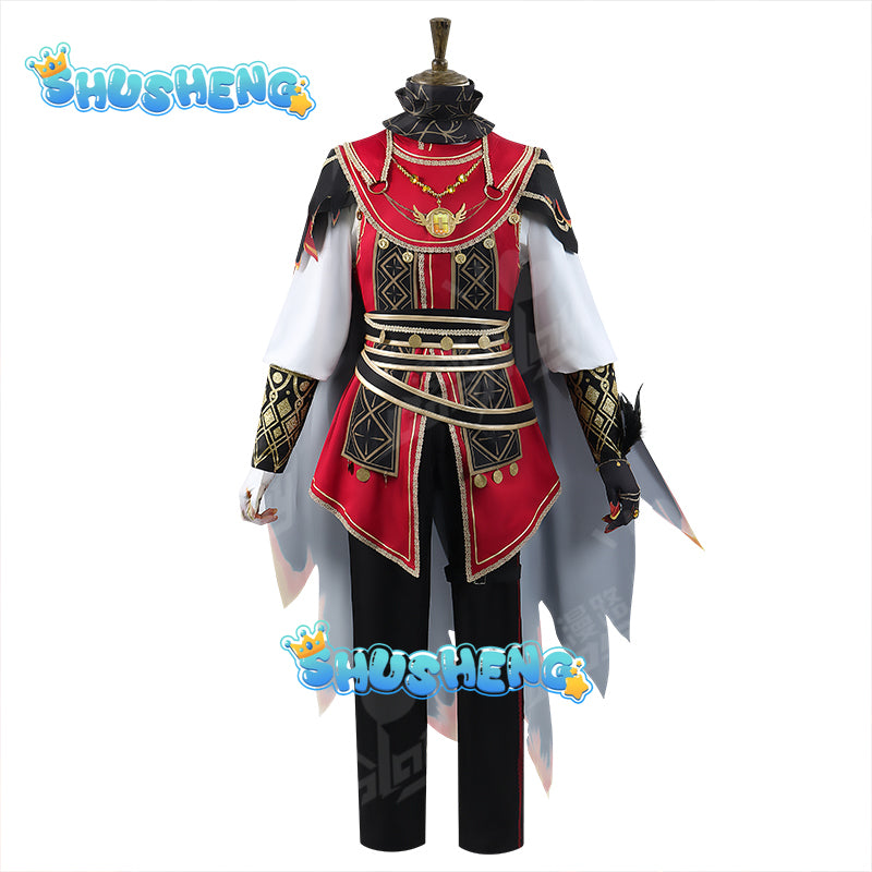 Norton Campbell Cosplay Game Identity V Prospector Costume Wig Red Uniform Suit Halloween Party Royal Clothing for Man