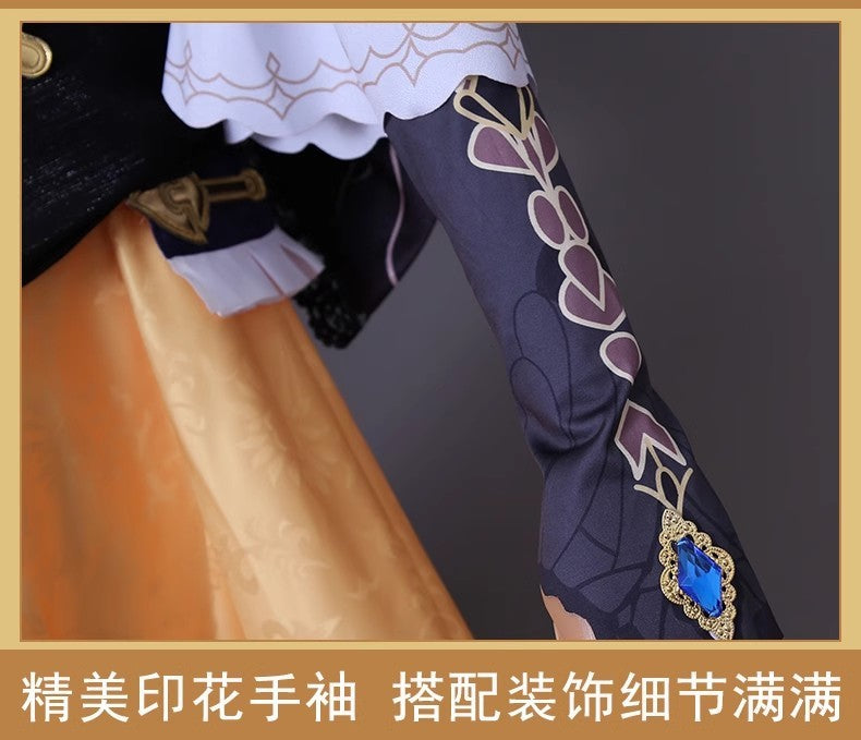 Genshin Impact Navia Cosplay Costumes Navia Caspar Wig Sunglasses Full Set High-end Fancy Dress Women Clothes