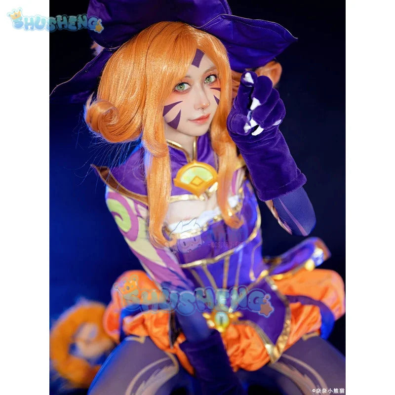 Game Lol Neeko Cosplay Costume Ears, hats, tail,accessories Halloween party funny and cute uniform Neeko Woman Man Set