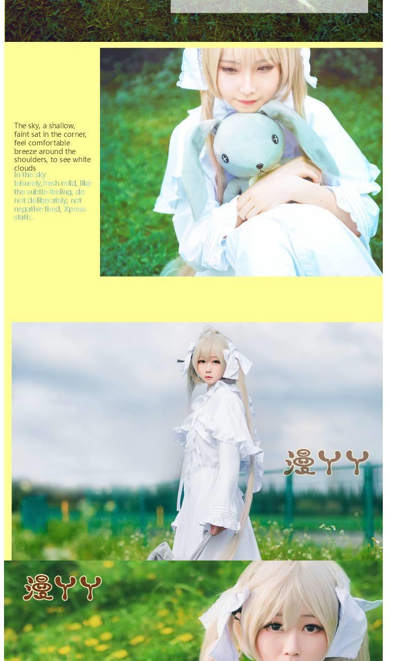 Kasugano Sora Cosplay Costume White Princess Lolita Dress Court Style Retro Elegant Women's Dress Anime Outfits Wig Prop Suits