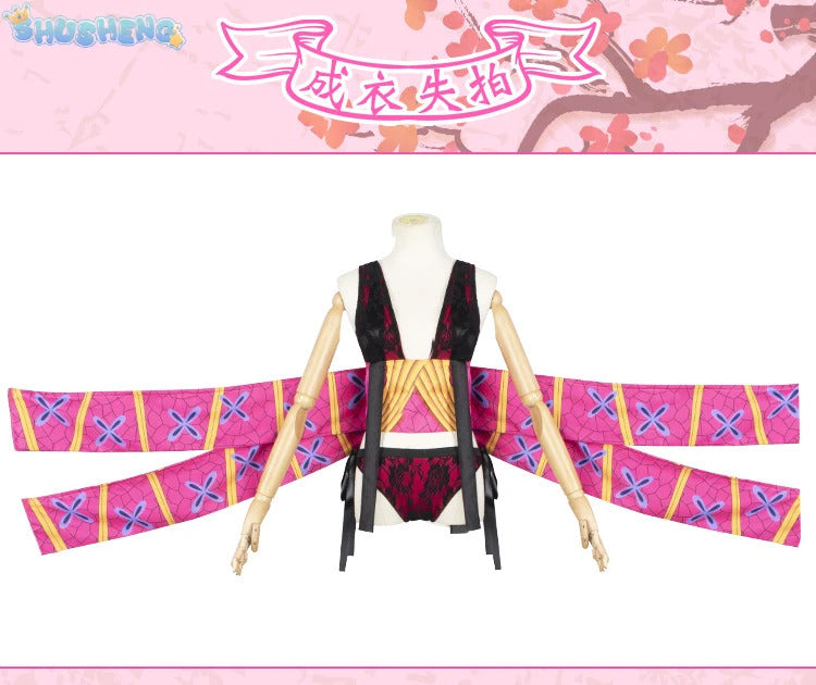 Daki cosplay costume hair pins tattoo wig anime cosplay upper moon 6 sexy kimono dress party Daki outfit Women