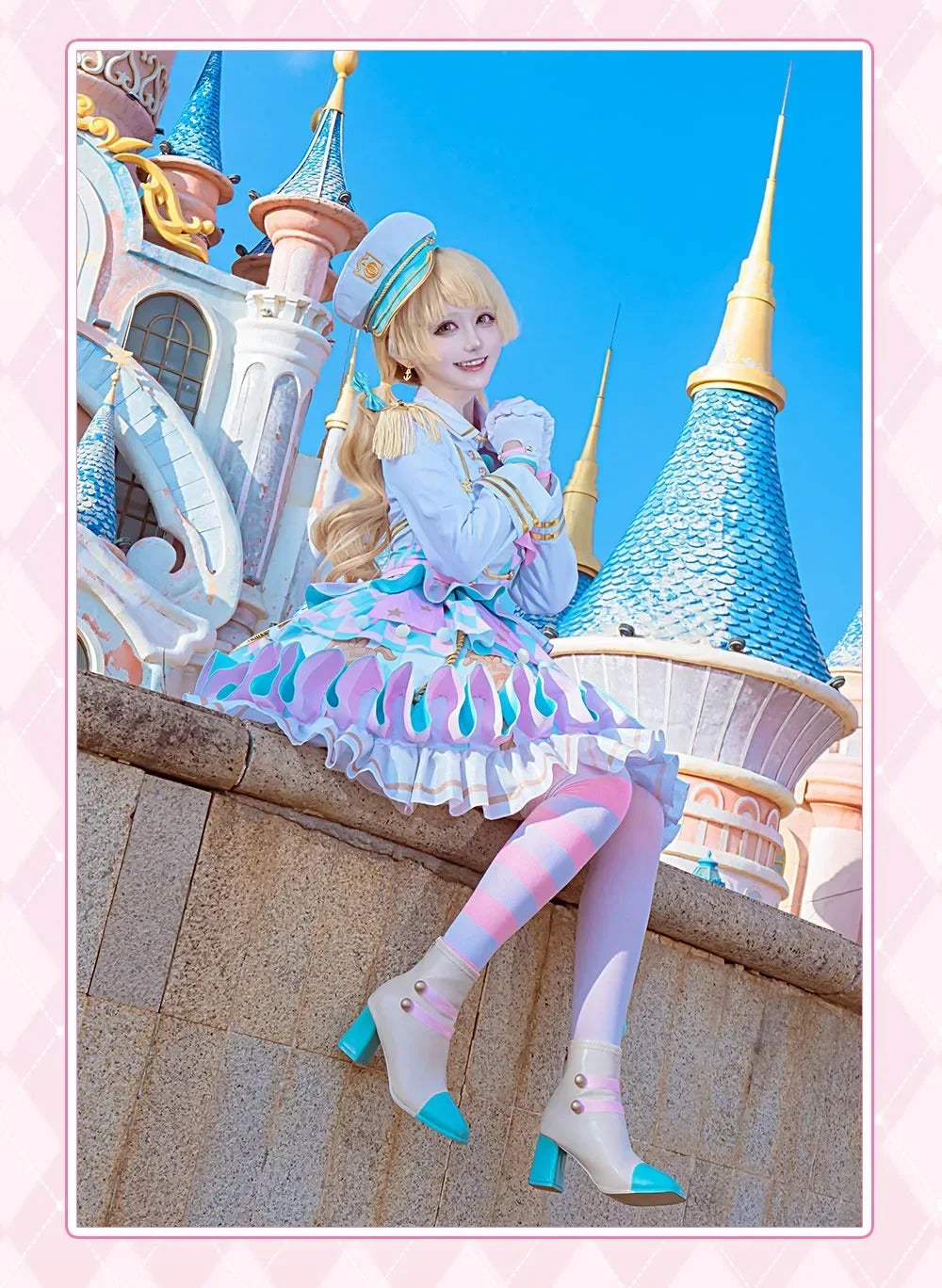 Anime BanG Dream! Kokoro Tsurumaki Cosplay Costume Dress Hat Glove Coat Hat Props Full Set Halloween Sweet Woman Lolita Uniform