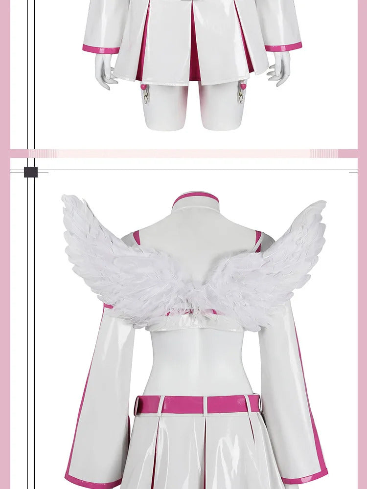 Lilysa Amano Liliel Cosplay Costume Wig Skirt Anime 2.5 Dimensional Seduction Uniform Wings Headwear Halloween Party for Women