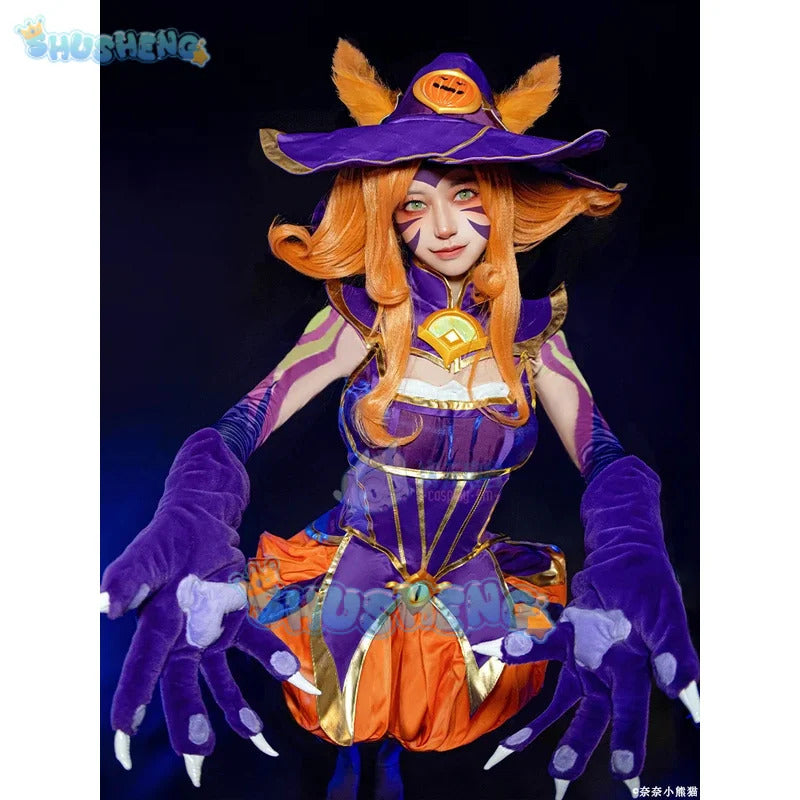 Game Lol Neeko Cosplay Costume Ears, hats, tail,accessories Halloween party funny and cute uniform Neeko Woman Man Set