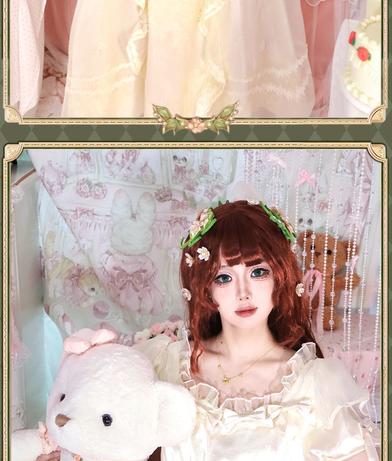 Eurydice Little Girl Cosplay Game Identity V Costume Girl Memory Alice Dress Headgear Wig Set Halloween Party Outfit Women