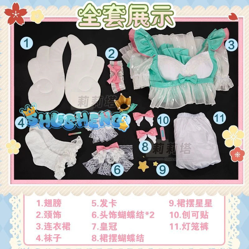 Miku cosplay cute princess Loli dress Miku wig play a full set of dresses for Christmas and Halloween