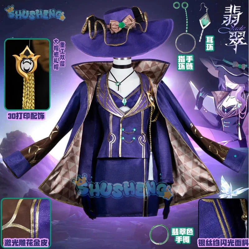 Honkai: Star Rail Jade Cosplay Costume Uniform Halloween Carnival Party Christmas Play Role Clothes Clothing for Women