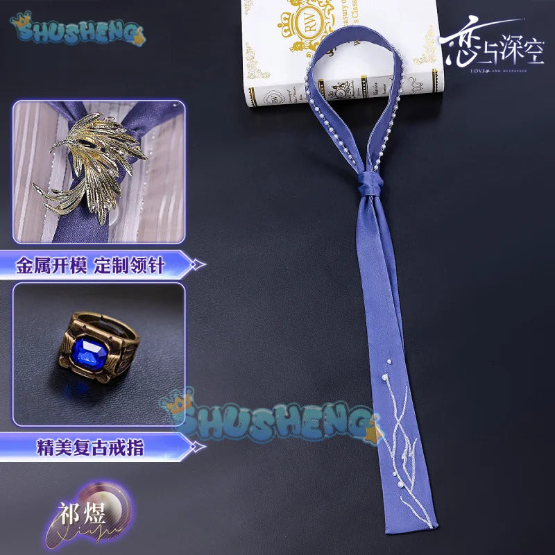 Love and Deepspace Rafayel Boundless Seas Cosplay Costume Birthday Suit Uniform Ring Halloween Party for Women Men