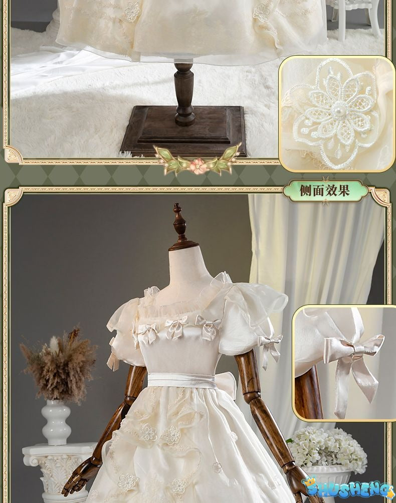 Eurydice Little Girl Cosplay Game Identity V Costume Girl Memory Alice Dress Headgear Wig Set Halloween Party Outfit Women