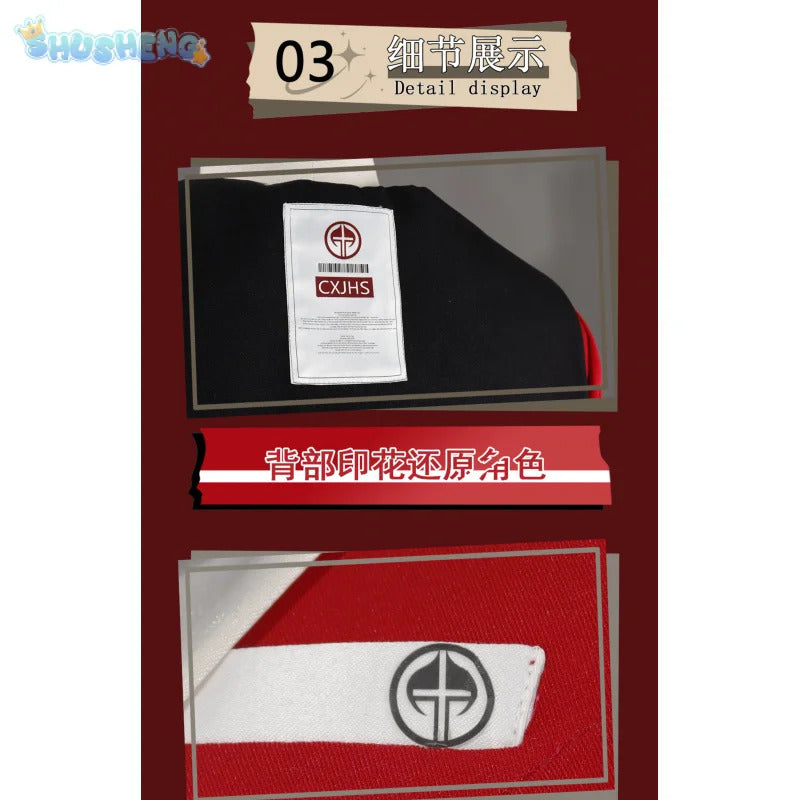 The Hundred Line -Last Defense Academy- Cosplay Tsukumo Kako Costume Red JK Dress Coat Tie Headwear Halloween Men Women Uniform