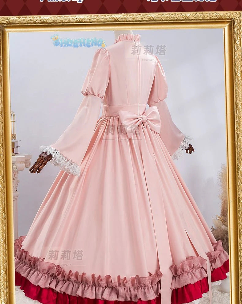 Victoric de Blois Cosplay costume Wig Anise Gosick Pink Dress Maid Lola Uniform Cloak hairpin Halloween Party Girls Women