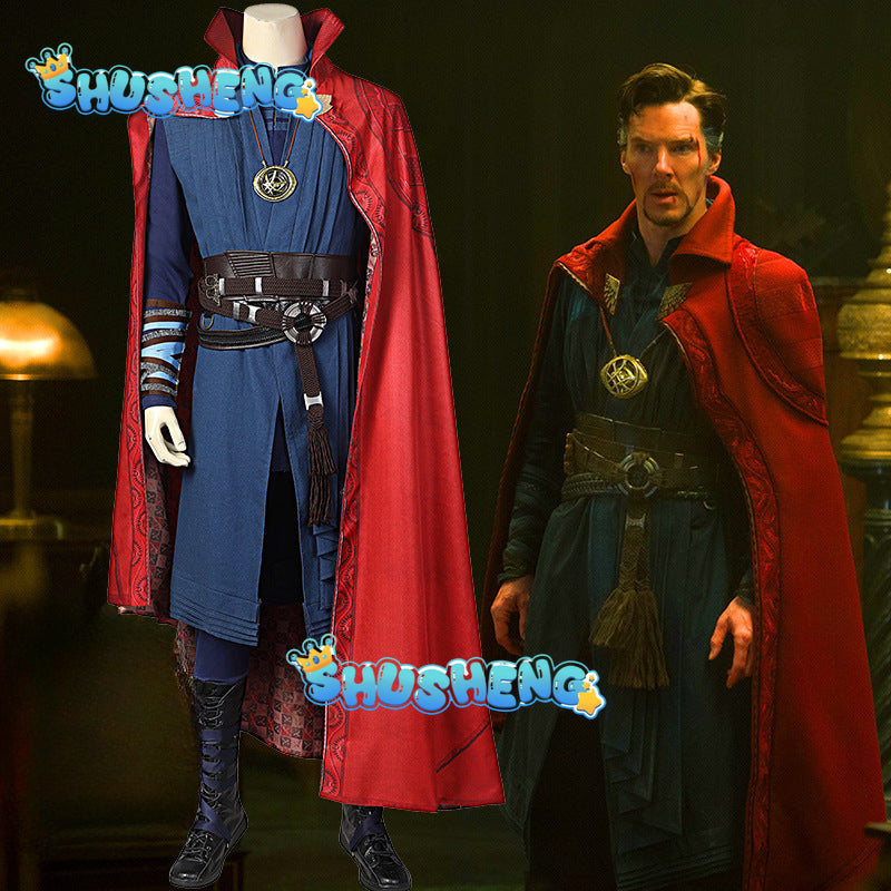 Doctor Strange Cosplay Superhero Strange Outfits Halloween Carnival Doctor Stephen Complete men's suit Large size
