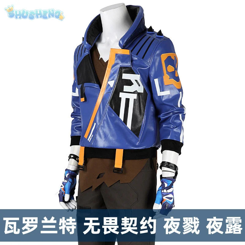 Shusheng-R Game Valorant Yoru Cosplay Men Costume Roleplay Fantasia Outfits Jacket Gloves Man Fancy Dress Up Party Clothes For Role Playing