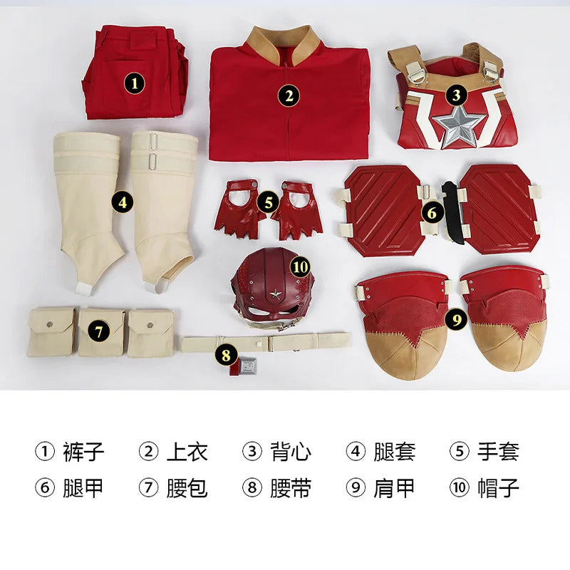 Movie Thunderbolts Red Guardian Cosplay Costume Uniform Halloween Carnival Party Christmas Play Role Clothes Clothing