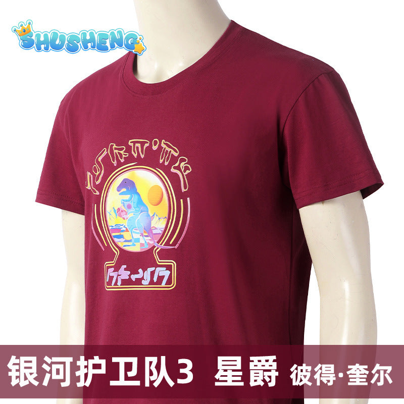 Guardians of the 3 Peter Jason Quill T Shirt Star Lord Galaxy 3 T-shirt Cosplay Costome Tees Kids Size Summer Tops Man Clothes