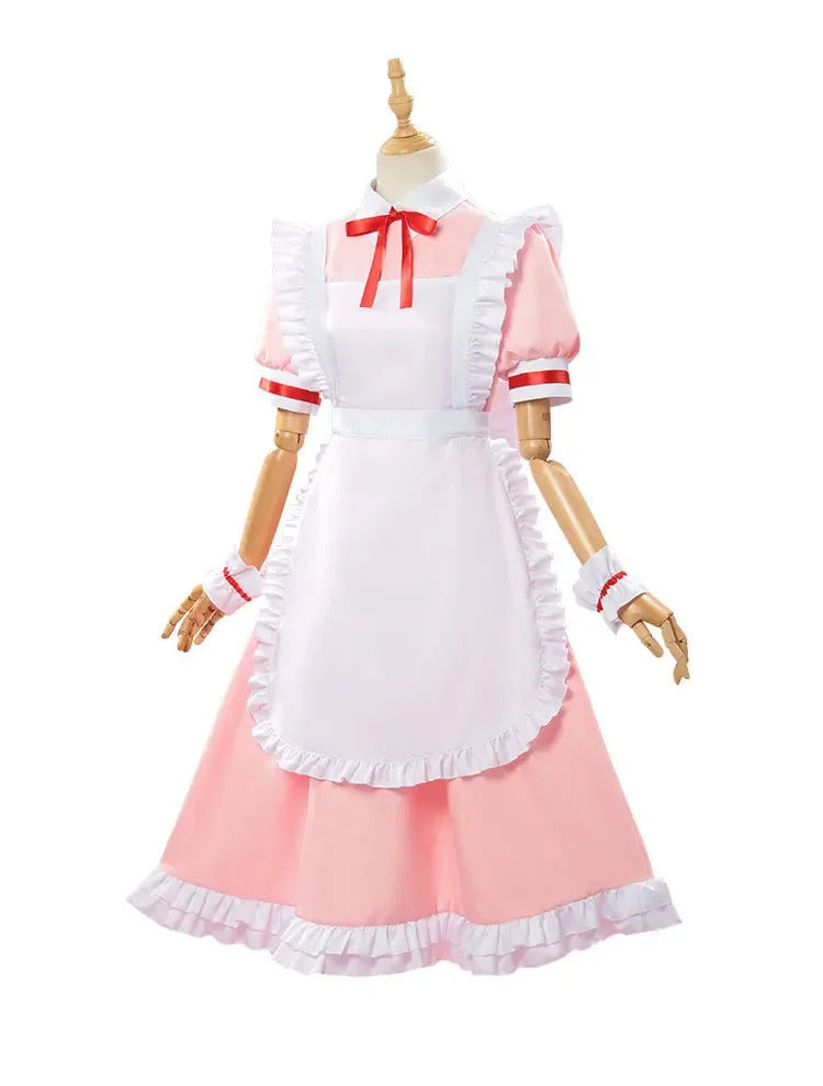 Anime Kaname Madoka Puella Magi Madoka Magica Cosplay Costume Halloween party pink maid dress Lolita girl sweet uniform set