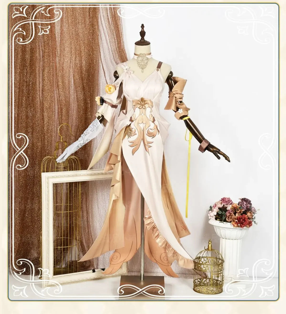 Honkai Star Rail Aglaea Cosplay Costume Wig Dress Headwear Amphoreus The Goldweaver Carnival Halloween Party Women Props