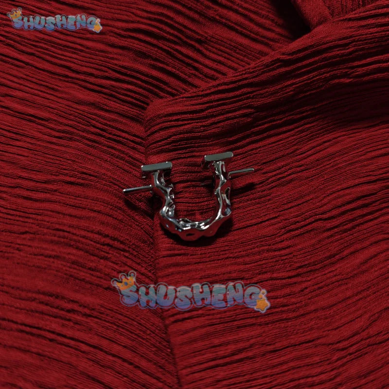 Love and Deepspace Sylus Cosplay Costume Dark Feather Red Suit Halloween Carnival Party Christmas Play Role Clothes Clothing