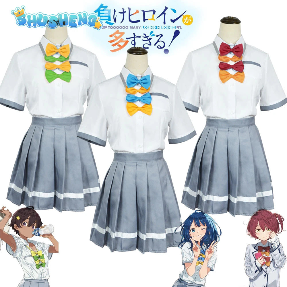Anime Makeine Too Many Losing Heroines Anna Yanami Cosplay Costume Chika Komari JK Skirt Lemon Yakishio Halloween for Women
