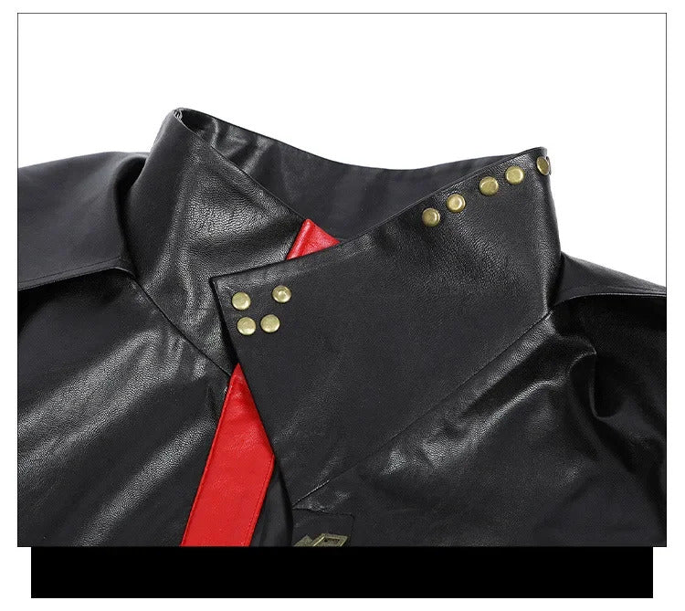 Arcang2 lol VI cosplay costume leather coat men women uniform suit Halloween party Carnival role play outfits Shusheng