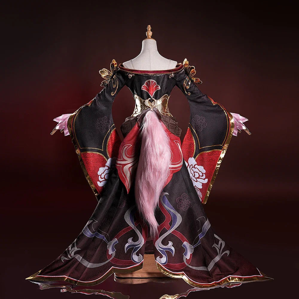 Honkai star rail fugue cosplay dress ingyun pajamas tail hairpins Xianzhou Luofu Halloween party prop Shusheng