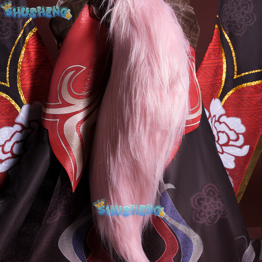 Honkai Star Rail Fugue Tingyun Cosplay Costume Ancient Style Fox Tails Design Women Dress Halloween Carnival Party Suit