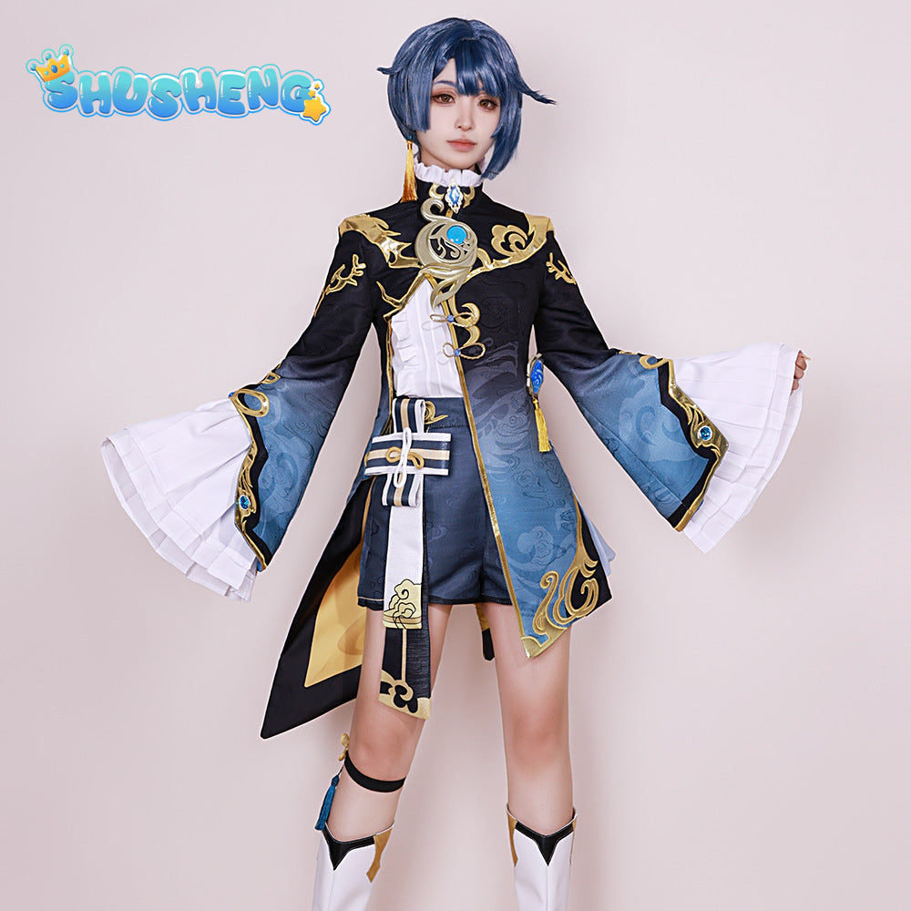 Xingqiu Cosplay Costume Genshin Impact Adult Carnival Uniform Anime Halloween Party Costumes Women Game