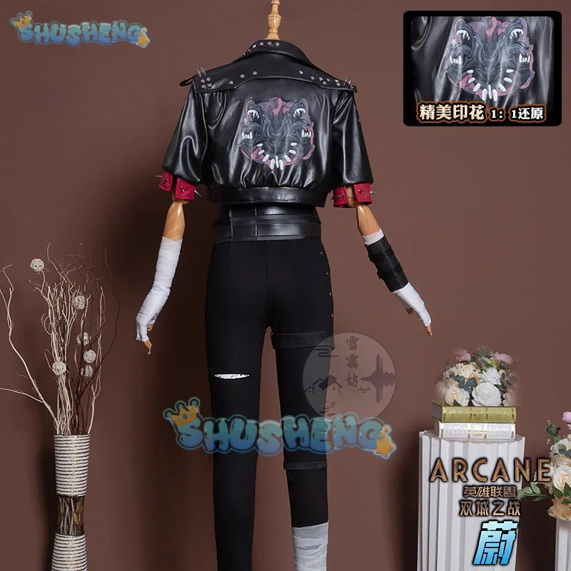 Shusheng LoL Arcane Season 2 Vi Cosplay Costume Uniform Halloween Carnival Party Christmas Play Role Clothes Clothing for Women