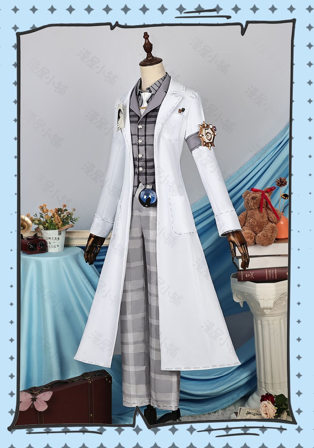 Identity V Gatto Cosplay Aesop Carl Embalmer Men's Costume Beautiful Suit Uniform Role Play Outfit for Halloween Party