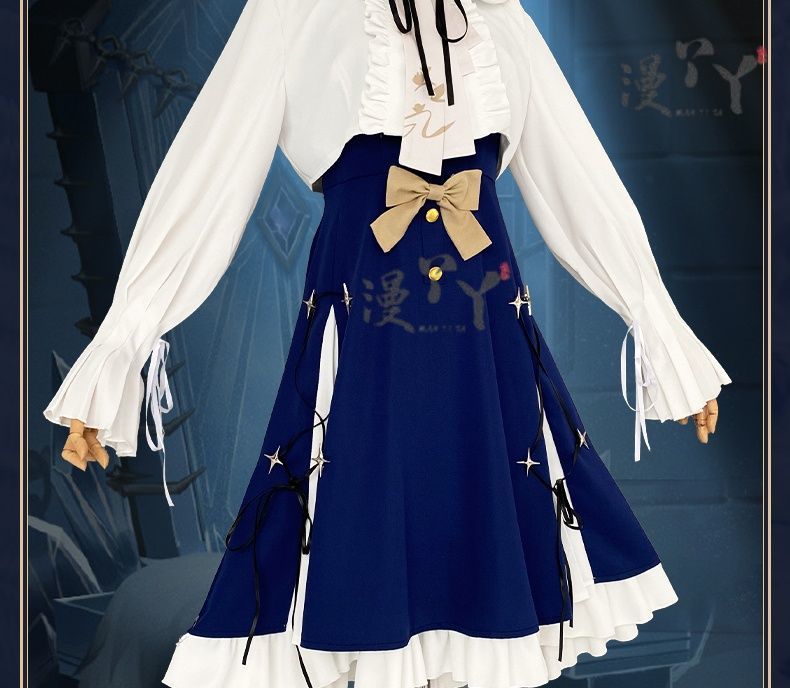 Arknights Amiya Cosplay Costume Set Dress Ear Headband White Navy Games Anime Costumized Outfit for Women