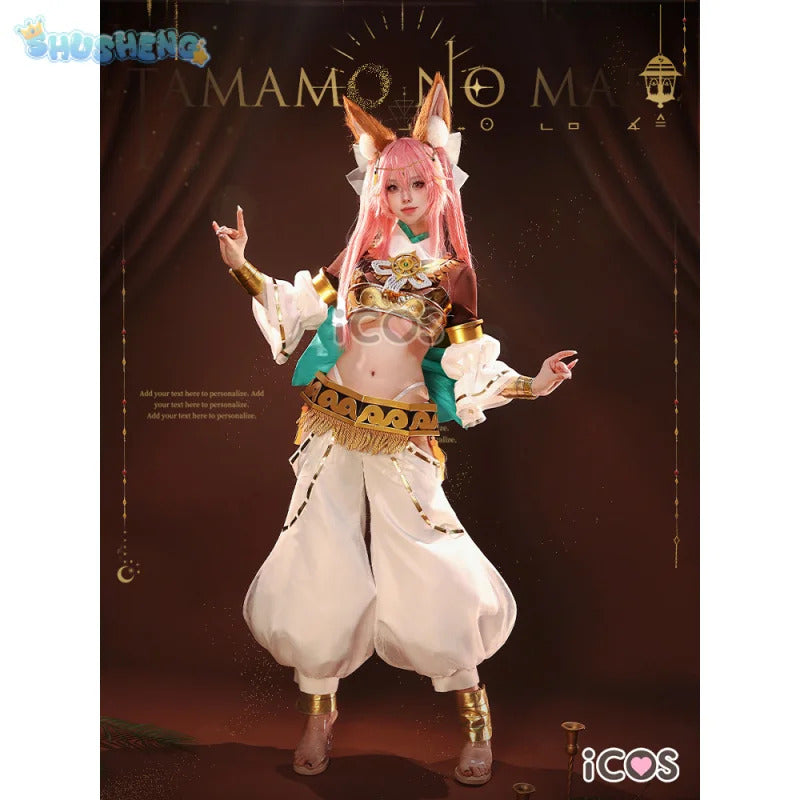 Shusheng-R New Fate/Grand Order Tamamo no Mae Cosplay Mythical Costume Halloween Carnival Gorgeous Uniform Accessories Wig Prop Woman Set
