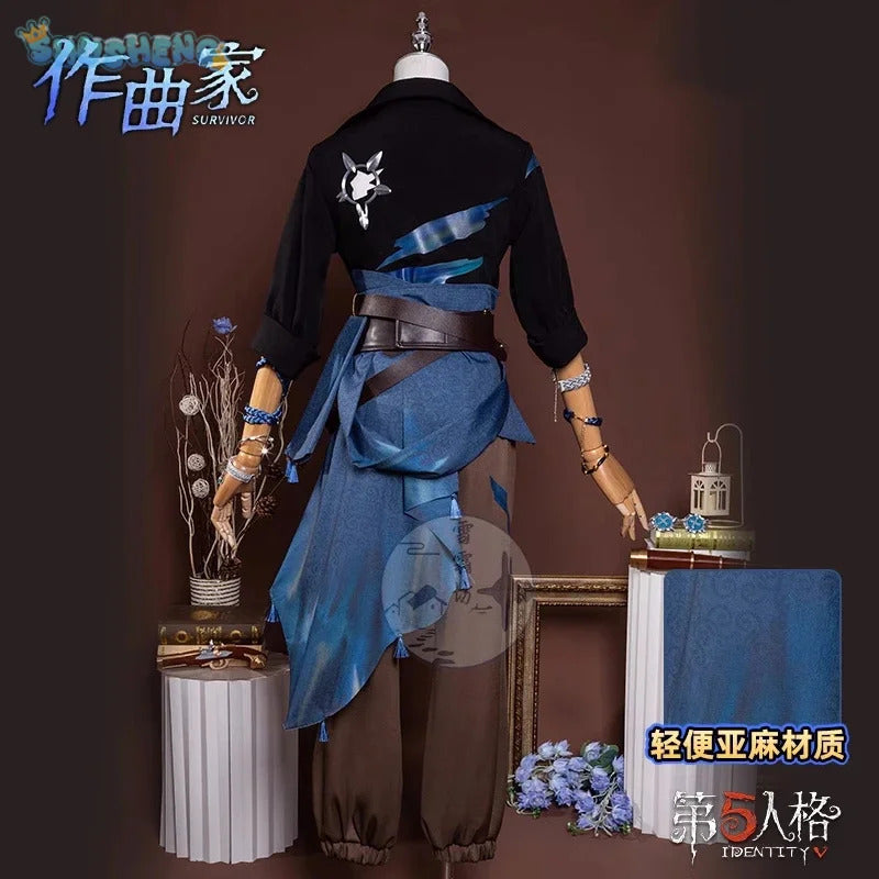 Shusheng-R Identity V Composer Cosplay Frederick Kreiburg Costume Shirt pants belt accessorie prop Halloween party fashion men women set