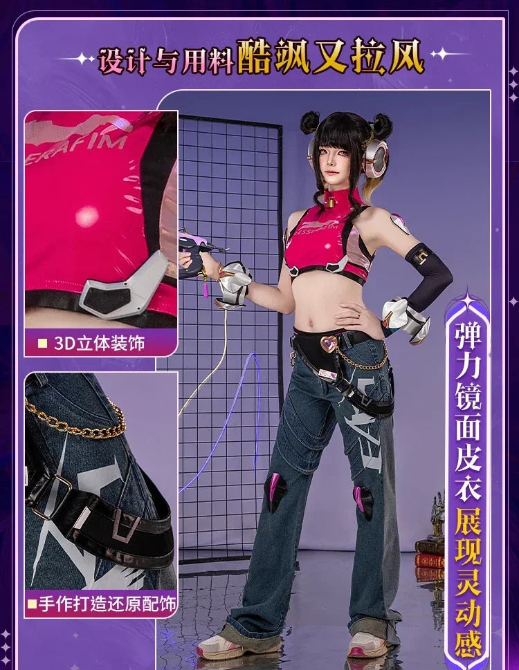 Game Juno OVERWATCH2 Cosplay OW Linkage Girl Goup Costume Halloween Party Sweet Women Uniform Props Accessories Set