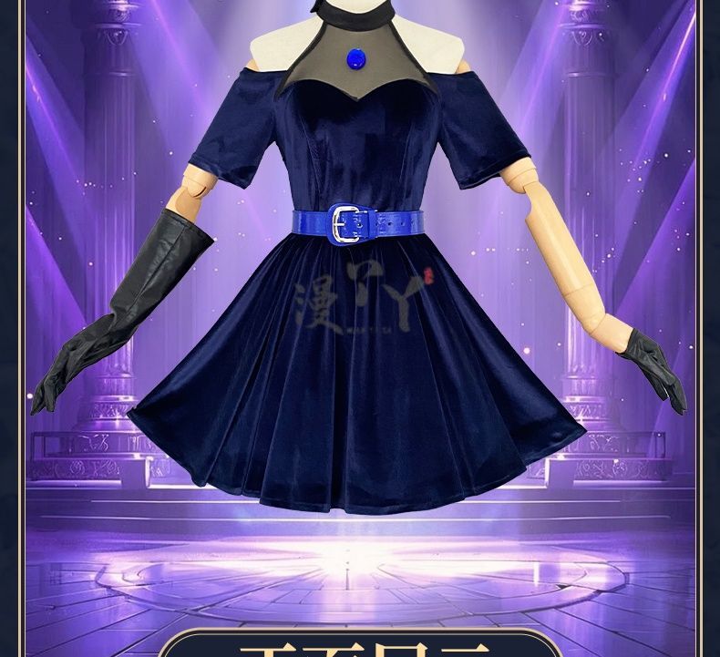 Anime Alien Stage Cosplay Mizi Cosplay Costume Wig Halloween Anime Clothes Game Outfits Stage Black Gorgeous Dress Women
