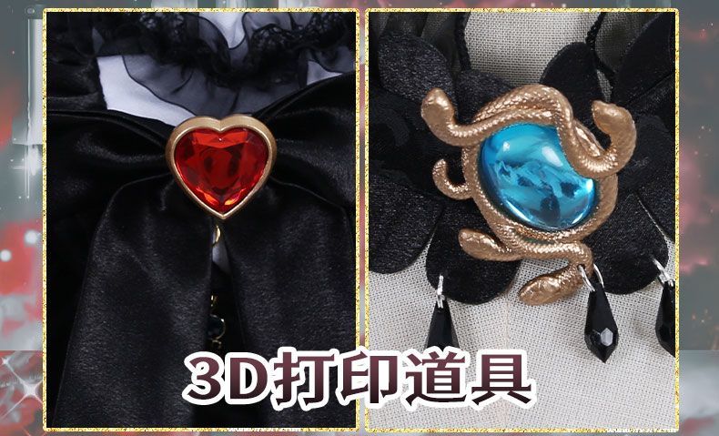 Fiona Gilman Priestess Cosplay Game Identity V Women Costume Black Dress Priestess Crismon Cosplay Wig