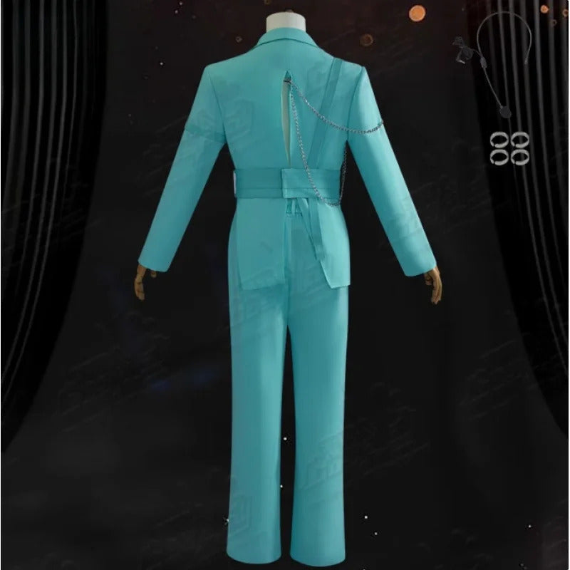 Shusheng-N Anime Alien Stage Luka R7 Cosplay Blink Costume New blue suit pants accessory set Halloween carnival fashion men women uniform