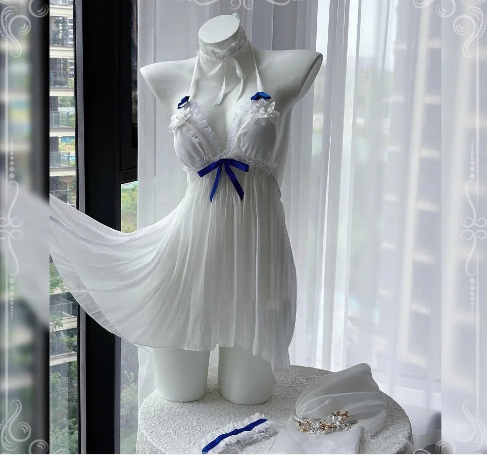 Game Azur Lane Shinano Cosplay Costume Halloween party women sexy white dress accessories prop set beach vacation swimsuit