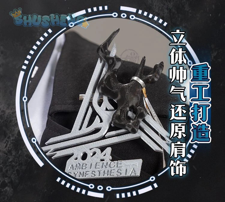 Game Arknights logos cosplay aefanyl costume fashionable handsome cloak ring gloves props set Halloween party Woman Man uniform