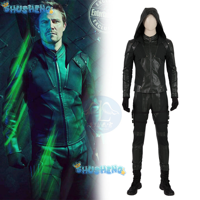 TV Surper Hero Carnival Halloween Adult Superhero Oliver Cosplay Queen Costume Arrow Battle Suits Green Outfit Arrow Hero