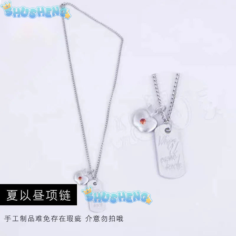 Game:Love And Deepspace Cosplay Caleb Childhood Friend Cos Costume Jacket Daywear Metal Square Necklace