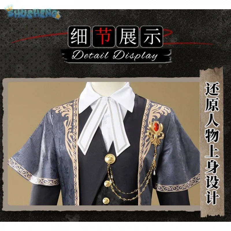 Identity Ⅴ Freddy Riley Lawyer The weight of justice Cosplay Costume Halloween New Fashionable Coat Shirt Vest Tie Prop Man Set