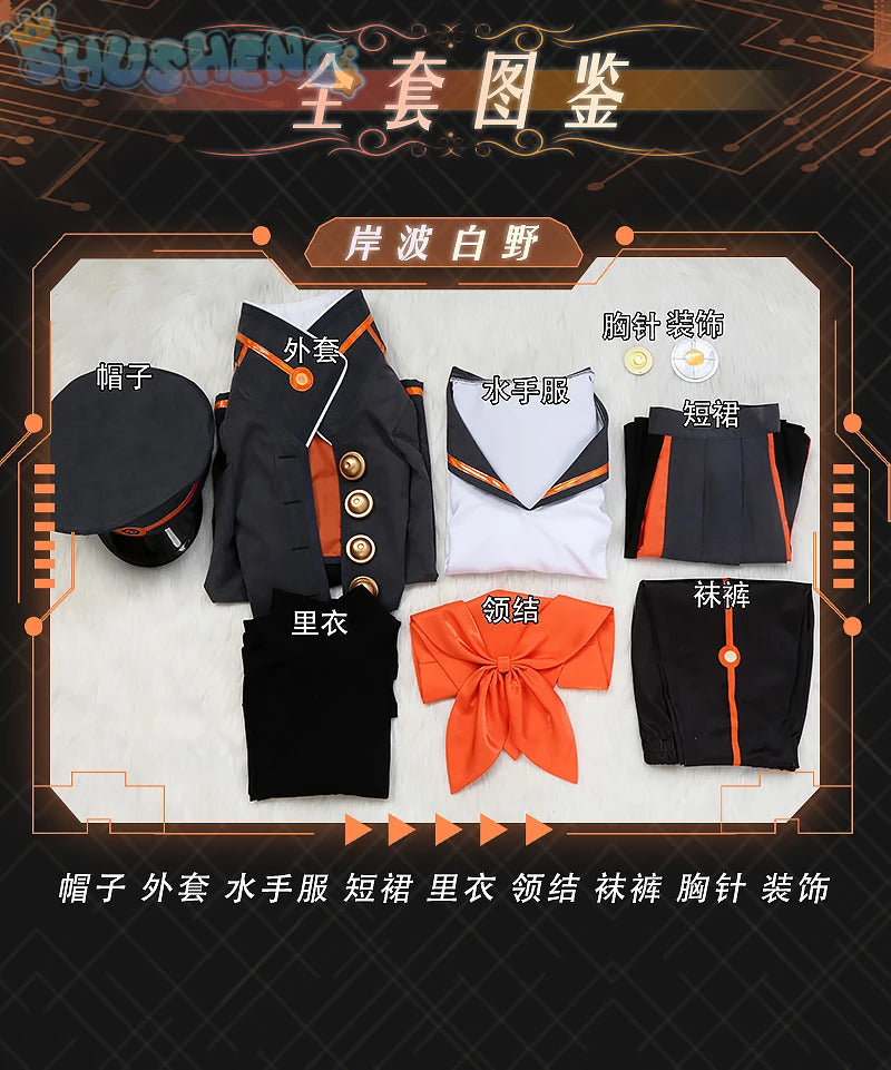 FGO Kishinami Hakuno Fate grand Order Cosplay Costume Hat tie short skirt sweet JK uniform campus sailor Halloween party suit