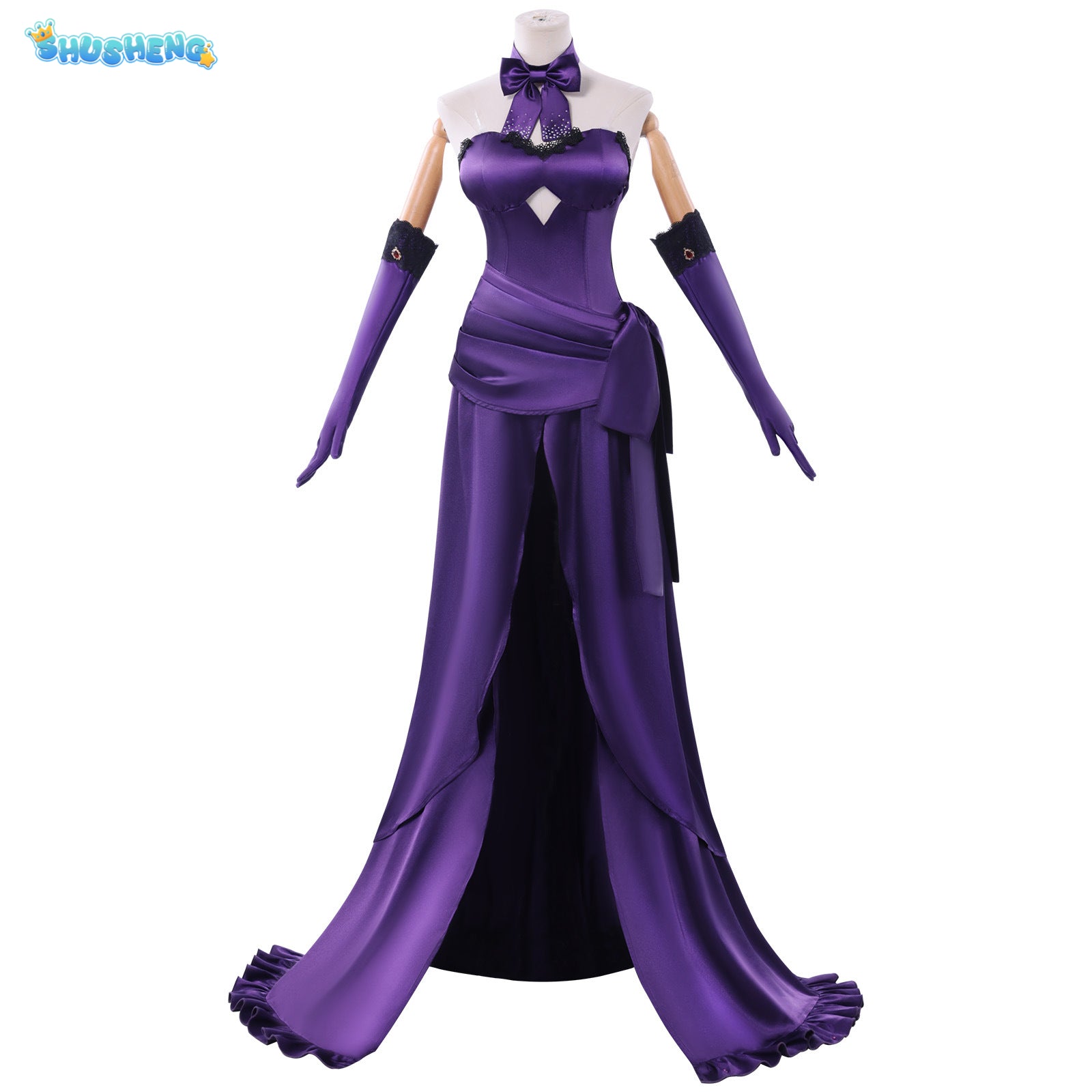 In Stock Game Fate FGO Jeanne D'Arc Cosplay Costume Jeanne Alter Purple Elegant Dress Wig Halloween Party Uniform for Women