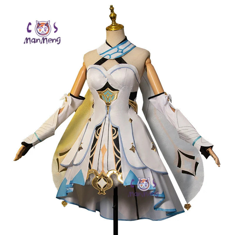 Shusheng-R Lumine Cosplay Game Genshin Impact Lumine Cosplay Costume Christmas Roleplay Costumes Wig Shoes Dress Genshin Impact Cosplay