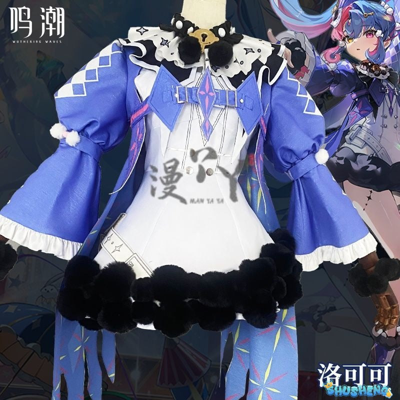 Game Wuthering Waves ROCCIA Cosplay Costume ROCCIA Wig Two Tail Women Girl Halloween Performance Stage Roleplay Uniform