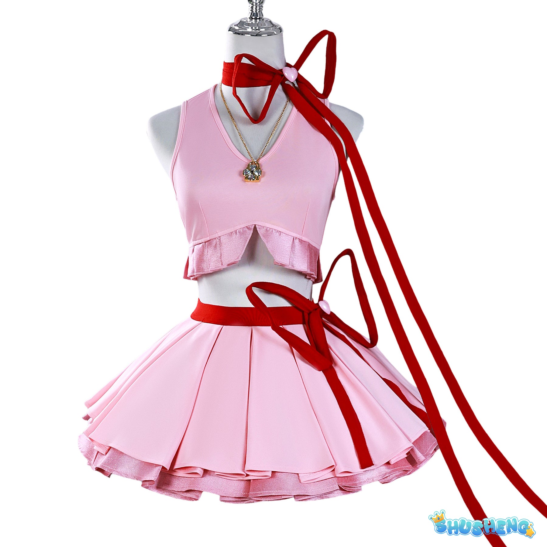 Anime Shugo Chara Cosplay Hinamori Amu Costume Amulet Heart Pink Girls Dress Sexy Cos Wigs Jirai Kei For Halloween Customized